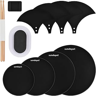 Drum Mute Pads 11 Pieces With Cymbal Pad and Hi hats Set Pad, Foam Drum Silencer Pads, Fits 10”, 12”, 14”, 16"