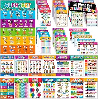 Decorably Kindergarten Learning Posters Pack