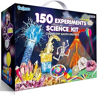150 Experiments Science Kit for Kids, Chemistry Set, Scientific Christmas Birthday Toys Gifts Ideas for Boys Girls, Break Geodes, Volcano,S.T.E.M Learning Projects