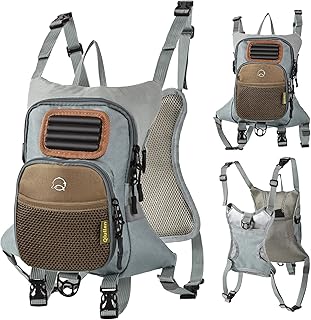 Waterproof Fly Fishing Chest Pack with Hard Bottom Work Station, Holds Multiple Fly Boxes and Back Net Holder, Adjustable Tackle Backpack with Quick-Release