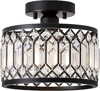 Modern Black Crystal Ceiling Light