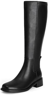 QIY Low Heel Knee Boots