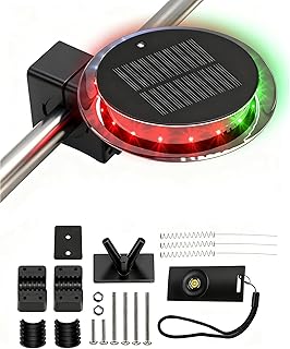 IZTOSS 6 Modes Solar Powered Waterproof Navigation Lights with Wireless Remote Control Pontoon Starboard Sailing Signal Lights for Marine Outdoor Sports Camping Hiking
