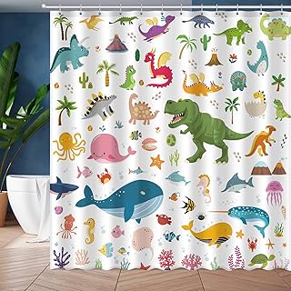 Ocean Dinosaur Kids Shower Curtain