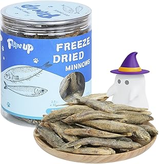 PAWUP Freeze Dried Minnows Dogs Treats – 100% Raw Single-Ingredient Pet Fish Snacks – Rich in Omega-3, Grain-Free – Healthy Training Rewards & Meal Toppers, 2.8 oz