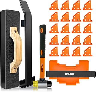 Laminate Flooring Tools,Vinyl Flooring Tools, Heavy Tapping Block, Heavy Pull Bar, 10”Contour Gauge, 20pc Upgrade Flooring Spacers, Rubber Mallet - Professional 5 in 1 Flooring Installation Kit