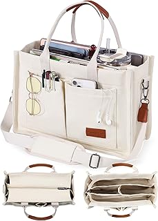 FIORETTO Compartmentalized Canvas Tote