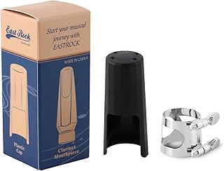 EASTROCK Silver Clarinet Ligature and Plastic Cap SET Instrument Accessories