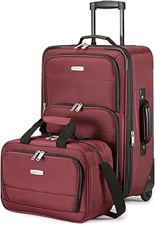 Amazon Basics Burgundy Luggage Set