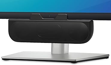 Computer Speakers for Desktop PC, Monitor Speakers, USB Plug-in, Wired, External Speaker for Laptop, Small Computer Soundbar for PC, with Loud Sound, Deep Bass, USB-C Adapter, Easily Clamp to Monitor