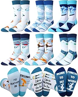 Funny Skiing Novelty Socks Set