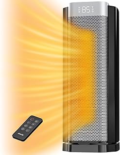 3rd-Gen AEOCKY Space Heater with AI Thermostat, 1500W PTC Electric Heaters for Indoor Use With Remote, 70° Oscillation, Utmost Silence, Safe Portable for Office, Bedroom, Room, Home