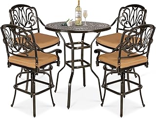5-Piece Patio Swivel Bar Set