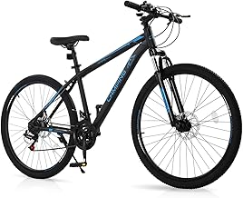 26/27.5" Mountain Bike 21 Speed Bikes for Adults, Men & Women Mountain Bike with High Carbon Steel Frame, All-Terrain Tires, Double Disc Brake and Suspension Fork
