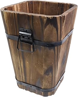 Rustic Wooden Barrel Planter