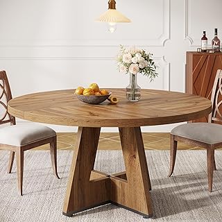 Tribesigns Rustic Round Dining Table