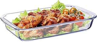 1Pack Glass Baking Dish - Single Serving Rectangular Casserole Pan for Oven - Clear, 1L
