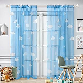 Cartoon Cloud Kids Sheer Curtains