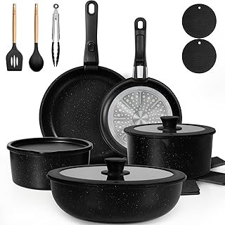 KIKCOIN Non-Stick Detachable Cookware Set