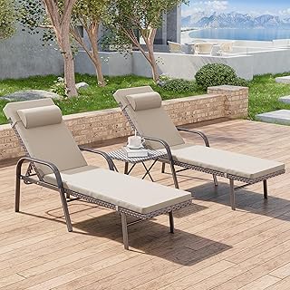 Rattan Reclining Patio Lounge Set