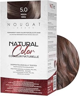 NOUGAT Mocha Permanent Hair Color Kit - 100% Gray Coverage, Ammonia Free & PPD Free for Sensitive Scalp - 3-in-1 Color, Repair & Nourish System with Anti-Aging Hair Mask & Essence