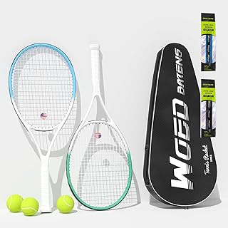 Adult 2 Player Tennis Racket Perfect for Beginner and Professional Players, 27” Speed Tennis Racquet Include Tennis Balls, Overgrips, Tennis Bag, Vibration Dampe, Cover