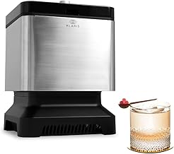 Clear Ice Maker - Makes 4 Large, 2" Crystal Clear Ice Cubes in 8 to 12 Hours - Great for Cocktails, Whiskey & Bourbon - Compact Countertop Ice Maker - Stainless Steel Shell - Reusable Ice Tray