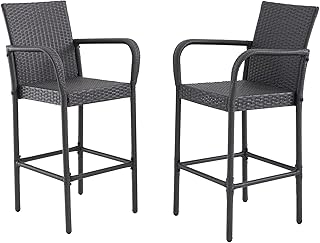 Wicker Rattan Outdoor Bar Stools