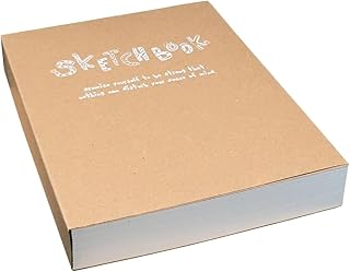 Kraft Cover Drawing Notebook & Sketchbook – Blank Plain Sketch Books – 125g Thick Paper A5 Size, 150x210mm Paper Ideal for Drawing & Sketching- 128 Sheets Each – 180 Degree Opening