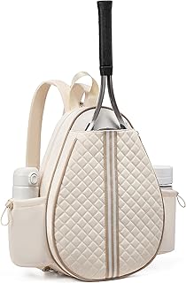 Sucipi Tennis Bag, Quilted Tennis Sling Crossbody Backpack, Water Resistant Tennis Racket Bags for Women Men, Suitable for Pickleball Tennis Badminton