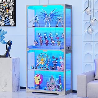 4-Tier Sensor-Lit Display Cabinet