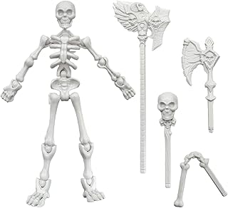 3D Printed Halloween Action Figure with Figure Storage Box, Full Body Mechanical Movable Toy, Table Decoration, for Kids/Friends. (White)