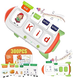ABC Learning Toys for Kids Ages 3-5, Talking Flash Cards for CVC Word & Math Games for Kids 5-7 Preschool Kindergarten Gifts for Boys & Girls Autism Sensory Speech Therapy Toys