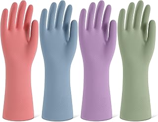 Rubber Dishwashing Gloves 4-Pack