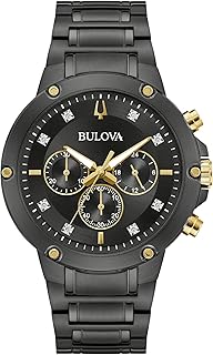 Bulova Diamond Black Steel Watch