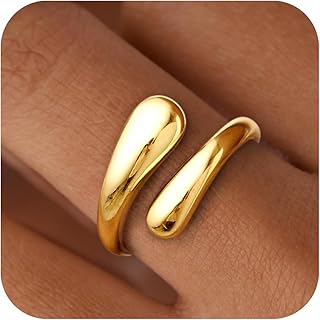 Poxtex Adjustable Gold Chunky Ring