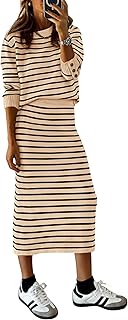 2-Piece Striped Sweater Dress