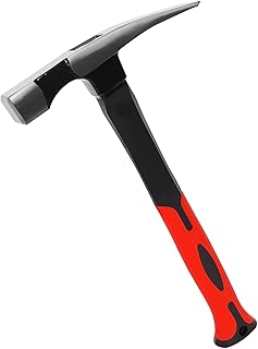 Bricklayer's Hammer Mason's Hammer - 16 oz Masonry Tool with Forged Steel Construction & Shock-Absorbing Grip