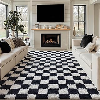 Checkered Shag Rug 8x10