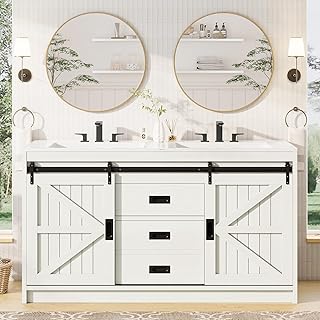 AMERLIFE Rustic Double Bathroom Vanity
