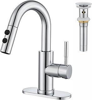 Chrome Pull-Down Bathroom Faucet