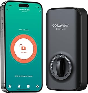 LaView Smart Lock Silver Wi-Fi Connected Smart Keyless Entry Door Lock, Fits Your Existing Deadbolt,Enabled Connect WiFi & Bluetooth Smart Door Lock,Wireless & Keyless Entry Door Lock