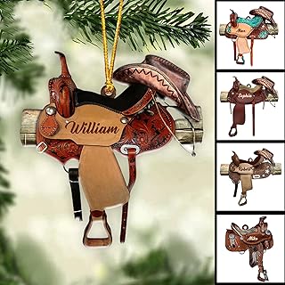 Custom Horse Saddle Christmas Ornament 2024, Personalized Family Tree Decor - Funny Gifts for Men, Women & Horse Lovers - 2