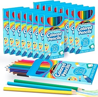 V-Opitos 168 Count Colored Pencils for Kids, 14 Pack Bulk Colored Pencils in 12 Colors, Pre-sharpened Coloring Pencils, Ideal School Supplies & Classroom Prizes, Kids Party Favor