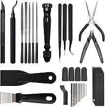 3D Printer Tools Kit Essential, 3D Printing Tools Kit, 3D Printer Accessories, Deburring Tool, Wire Cutter, Drill, Scraper for Remove, Smoothing, Finishing, Deburring, Craving, Drilling
