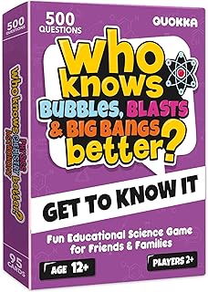 Board Games for Kids 8-12 and Family - Science Trivia Card Game for Kids Age 12+ - Who Knows Chemistry Physics Astronomy Better? - 500+ Questions - Fast-Paced Educational Game for Teens and Adults