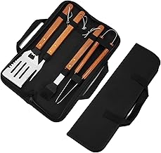 Wooden Stainless BBQ Tools Set