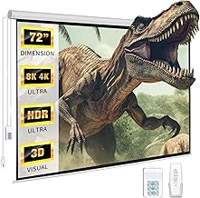 DINAH 72 Inch Electric Projector Screen with Remote, Automatic Air Indoor Drop Down, Motorized 4K 3D HD Projection for Movies