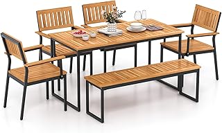 Tangkula 6-Piece Outdoor Dining Set