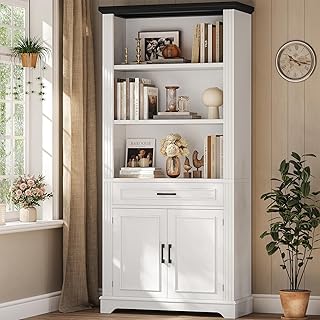SEDETA Tall Farmhouse Bookshelf